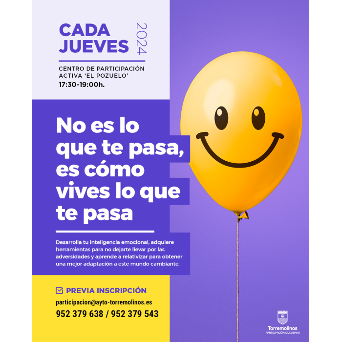El taller interactivo ‘No es lo que te pasa. Es cómo vives lo que te pasa’ tendrá nuevas sesiones en el mes de junio