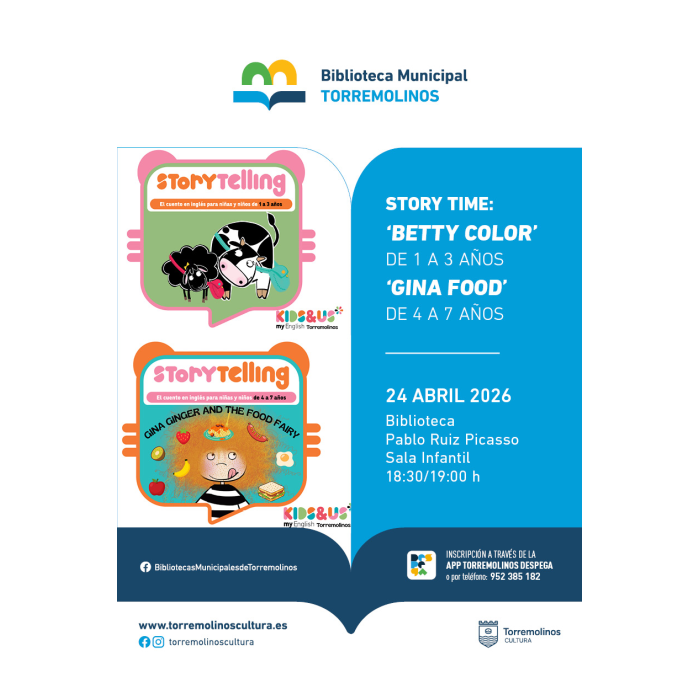 La Sala Infantil de la biblioteca del Centro Cultural Pablo Ruiz Picasso acoge un cuentacuentos en inglés