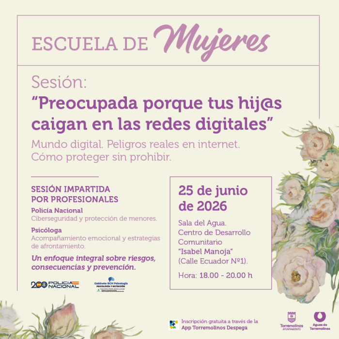 La Escuela de Mujeres programa una sesión junio sobre los riesgos de las redes para los menores